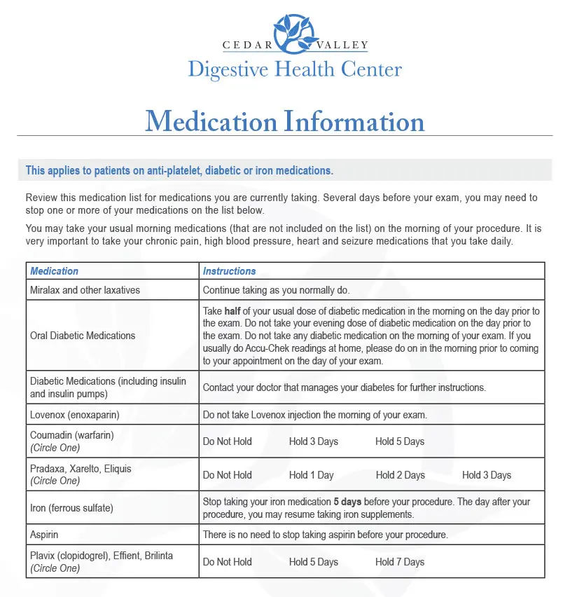 CVDH-Medication Colonoscopy Prep Instructions - Medical Information