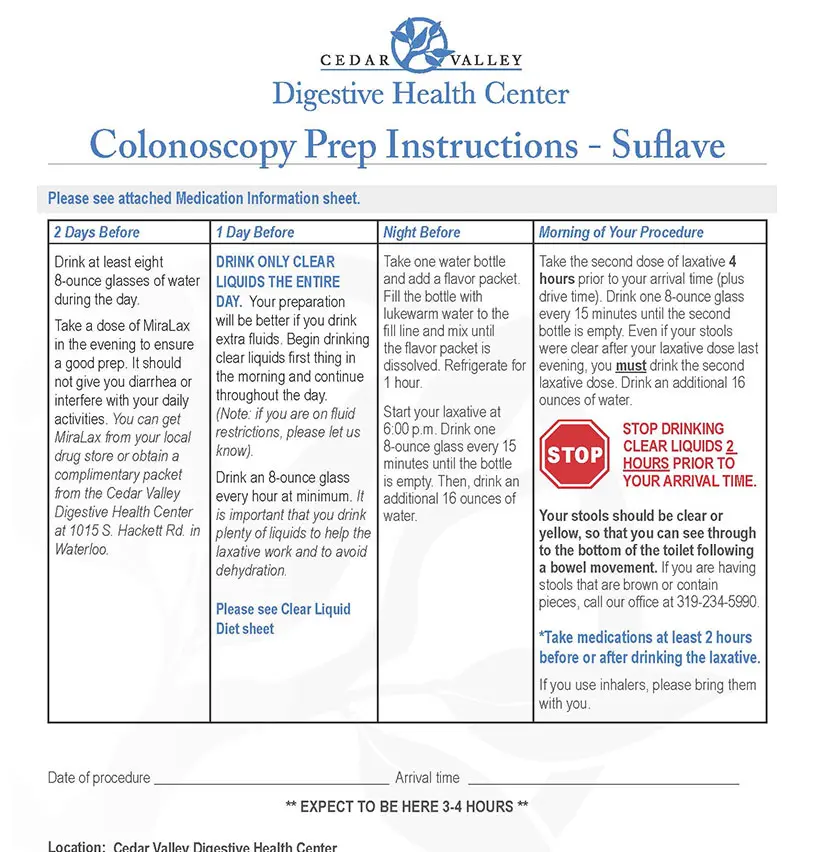 Colonoscopy-Prep-Instructions-Suflave Colonoscopy Prep Instructions - Suflave